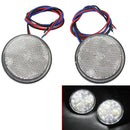 2 Pcs Round 3528 SMD 24 LED White Car Auto Rear Tail Brake Light DC 12V