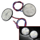 2 Pcs Round 3528 SMD 24 LED White Car Auto Rear Tail Brake Light DC 12V