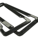 2x One Pair Car License Plate Frame Cover Black Carbon Fiber Printed 31*16cm Hot