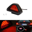 Universal 3rd Brake Light F1 Style 12 LED Strobe Rear Bumper Tail/Stop Red Light