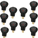 10PCS Car Truck 12V Round Rocker Dot Boat Blue LED Light Toggle Switch HOT