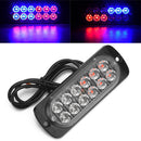 12 LEDs Amber Truck Car Emergency Beacon Warning Hazard Flash Strobe Light Bar