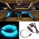 1 set Wire LED Car Auto Interior Decor Fluorescent Neon Strip Cold Lamp Tape Hot