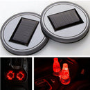 Solar LED Flashing Cars Cup Holder Pad Mat Auto Interior Light -Red new Hot