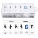 100pcs Black Plastic Car Push Pin Rivet Fasteners Trim Clips Panel