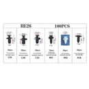 100pcs Black Plastic Car Push Pin Rivet Fasteners Trim Clips Panel