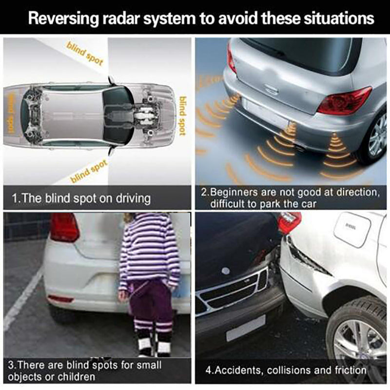 1 set Black LED Display Car 4 Parking Sensor Reverse Backup Radar Alarm Hot