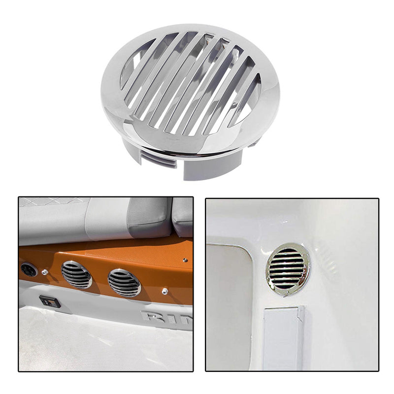 1 x Durable RV Marine Boat 3" Stainless Steel Curved Clad Airflow Vent 76mm Best