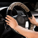 1 Pc Leopard Print Plush Car SUV Steering Wheel Cover Keep Warm EPN New
