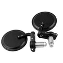 1 pair Motorcycle CNC Aluminum Rotate Round 7/8" Handlebar End Side Rearview Hot
