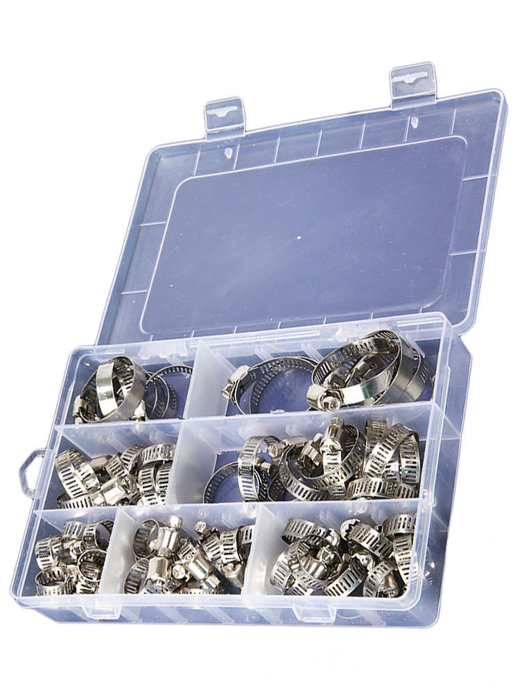 1 set Stainless Steel 8-38mm Hose Pipe Hoop Useful Hose Clamps Wire Assorted New