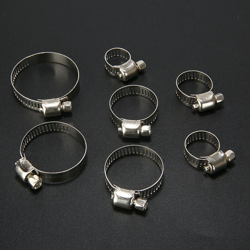 1 set Stainless Steel 8-38mm Hose Pipe Hoop Useful Hose Clamps Wire Assorted New