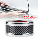 2 x 5cm*1m Car Door Sill Scuff Plate Carbon Fiber Black Pedal Protector Hot