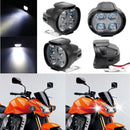 2 x Motorcycle Headlight Spot Fog Lights Head Lamp 4 LED Front 12V Driving Hot