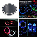 Car Boat Cup Holder LED Solar Auto Light Up Red Interior Mat Coaster 2 PCS Hot