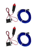 2 PCS 4M LED Car Interior Wire Strip Atmosphere Cold Light Blue Decor Hot