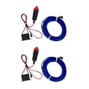 2 PCS 4M LED Car Interior Wire Strip Atmosphere Cold Light Blue Decor Hot