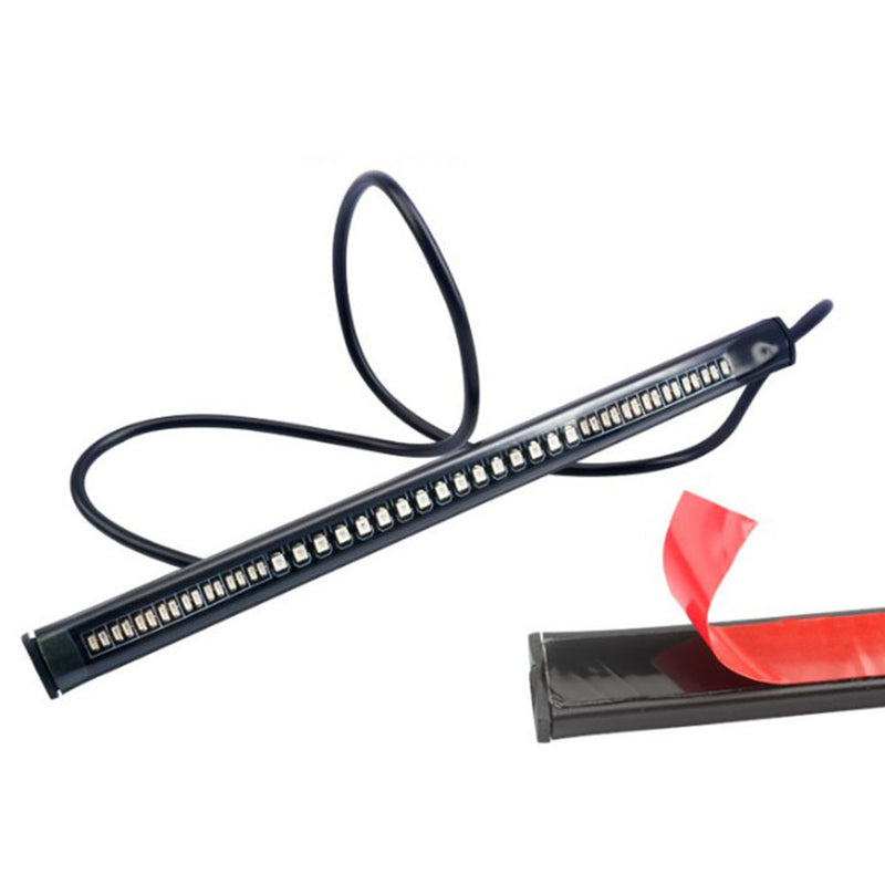 1/2pcs 48LED Motorcycle Rear Tail Light Strip Red/Amber Signal Brake DC 12V