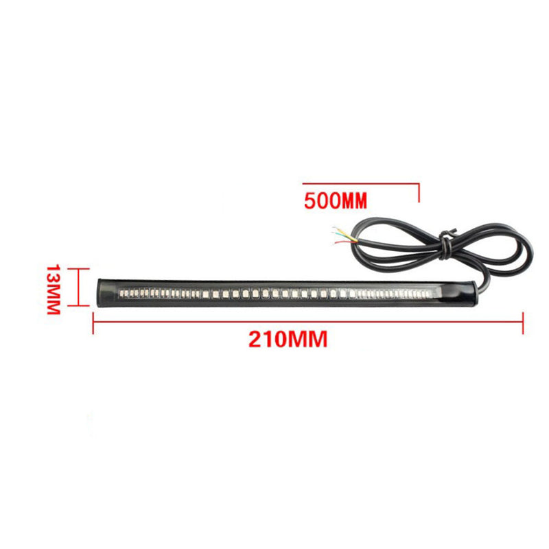1/2pcs 48LED Motorcycle Rear Tail Light Strip Red/Amber Signal Brake DC 12V