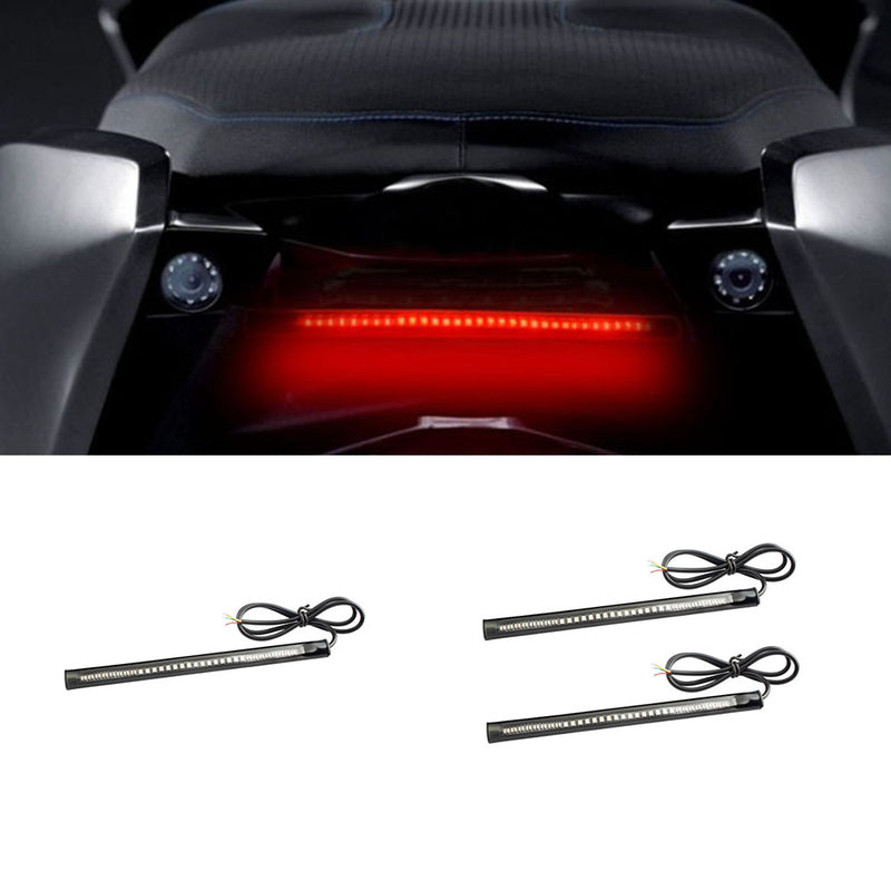 1/2pcs 48LED Motorcycle Rear Tail Light Strip Red/Amber Signal Brake DC 12V