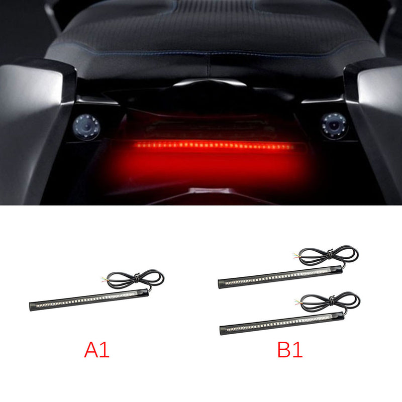 1/2pcs 48LED Motorcycle Rear Tail Light Strip Red/Amber Signal Brake DC 12V