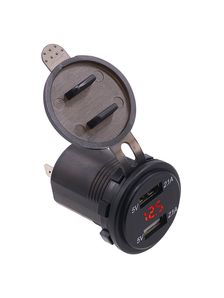 1x 4.2 A Waterproof USB Charger Port Phone Led Voltmeter For Car Motorcycle