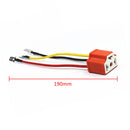 2 x H4 9003 duty wire headlight harness socket Ceramic Extension Connector