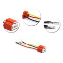 2 Pcs H4 9003 Ceramic Wire Harness Plug Cable Headlights Connector Extension New