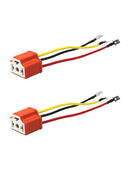 2 Pcs H4 9003 Ceramic Wire Harness Plug Cable Headlights Connector Extension New