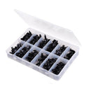 192pcs Universal Car Black Plastic Buckle Rivet Fixing Fastener Clips Set Parts