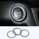 1PC Car Engine Start Stop Push Button Knob Key Switch Sparkling Bling Ring Trim