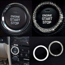 1PC Car Engine Start Stop Push Button Knob Key Switch Sparkling Bling Ring Trim