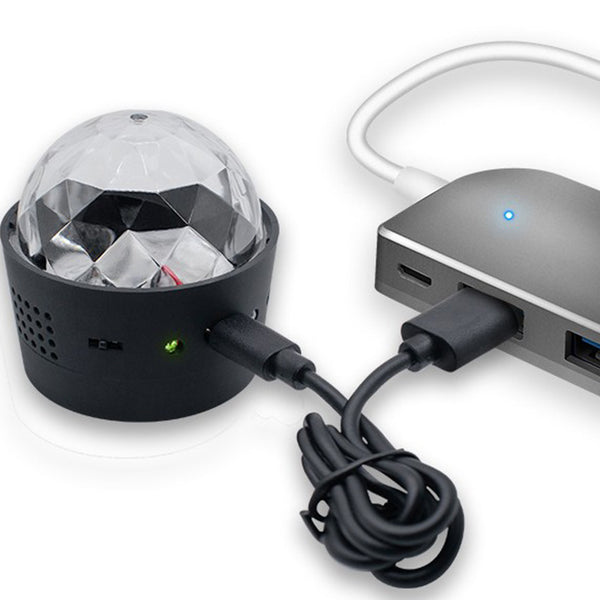 1 x Mini USB LED Mushroom Light For Car Party Color Music Disco Magic Ball Stage