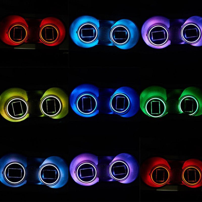 1 x Car LED colorful coasters Solar water coasters newest