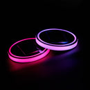 1x Colorful Solar LED Car Cup Coaster Bottle Holder Pad Mat Atmosphere Light