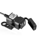 1 * Universal Motorcycle Handlebar Waterproof Dual USB Socket Charger Durable