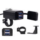 Waterproof Dual USB 12-24V Motorcycle Handlebar Charger With Switch QC 3.0