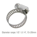 50Pcs 1/2"-3/4" Stainless Steel Drive Hose Clamp Fuel Line Worm Clip Adjustable