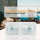 1 Pcs Double Dome Ceiling Light Switch 48 LED Interior Roof Caravan Lamp 12V