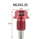 2Pcs Car M12 * 1.25 Aluminum Alloy Magnetic Engine Oil Pan Drain Bolt Screw