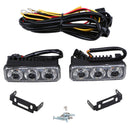2x 3 LED Amber+White High Power Car Daytime Running Light DRL Turn Signal Lamp