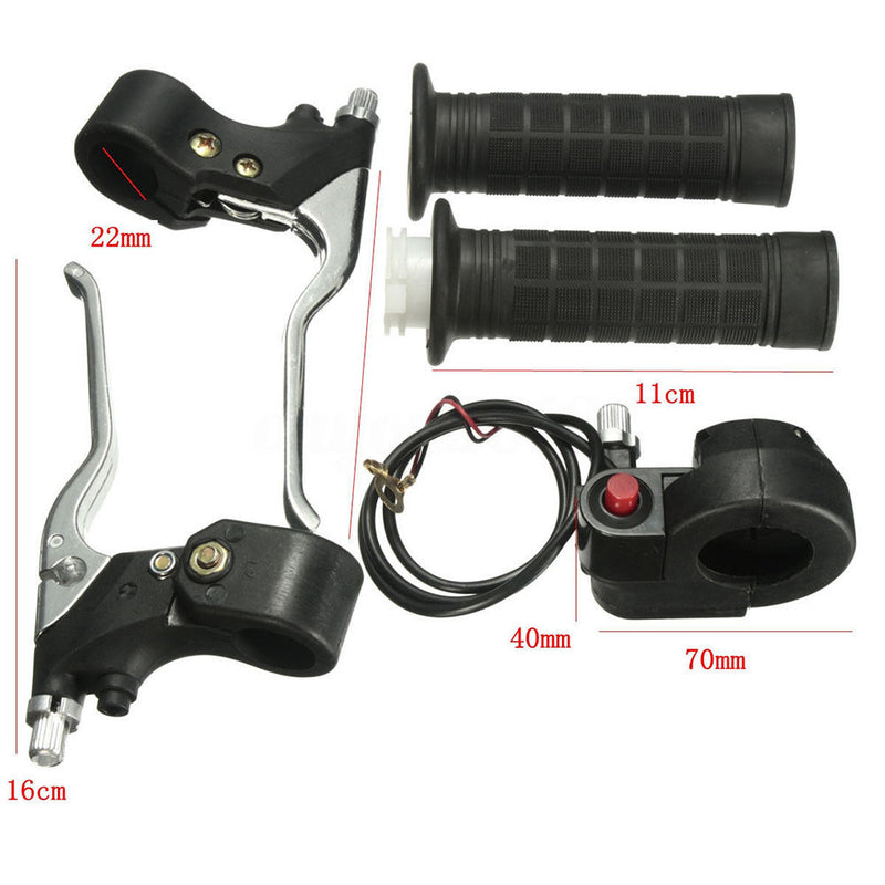 1 Set Hand Grip Kill Switch Twist Throttle Brake Lever Moto Pocket Dirt Bike New