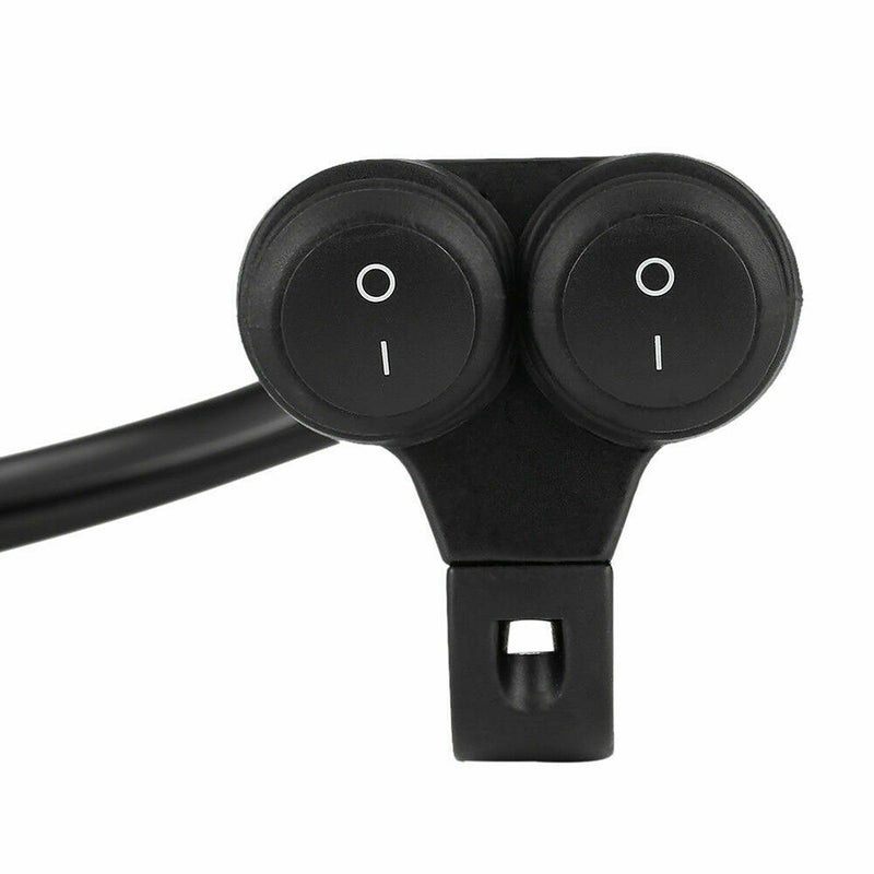 1 x Motorcycle ATV Handlebar Dual Button Refit Headlight Red Light Switch
