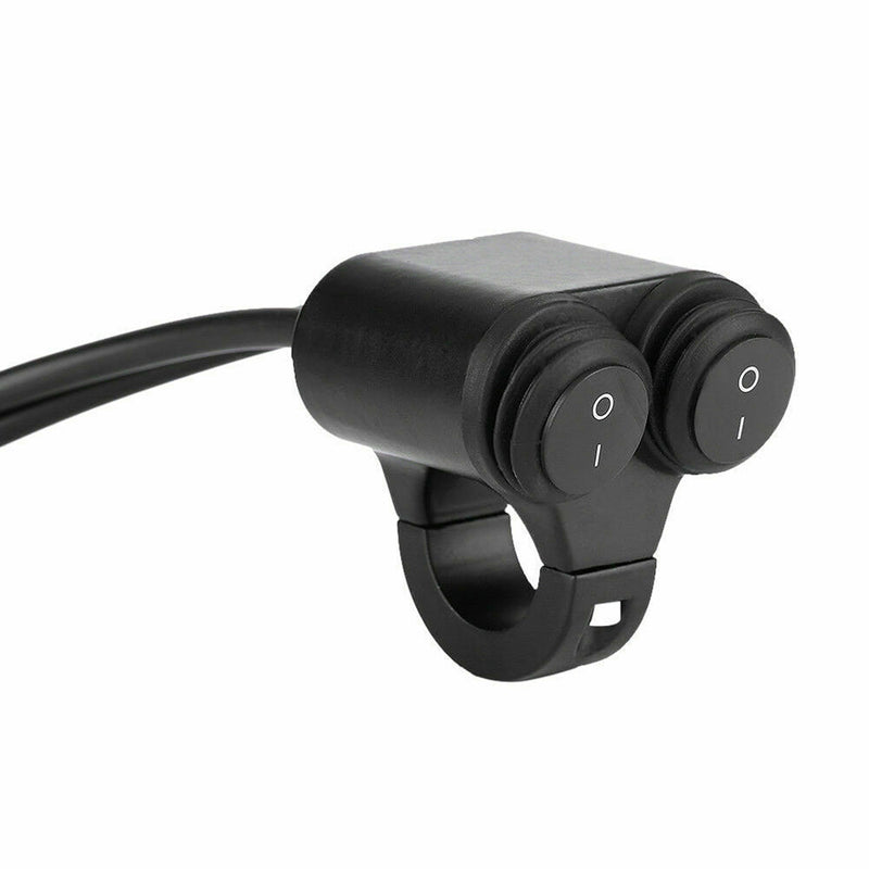 1 x Motorcycle ATV Handlebar Dual Button Refit Headlight Red Light Switch