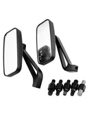 1Pair Aluminum Black Motorcycle Rectangle Rearview Side Mirrors Newest Useful