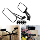1Pair Aluminum Black Motorcycle Rectangle Rearview Side Mirrors Newest Useful