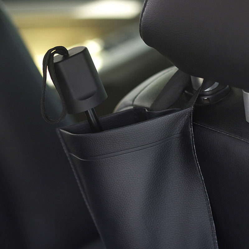 1 x PU Faux Leather Waterproof Foldable Car Solid Color Umbrella Bag New