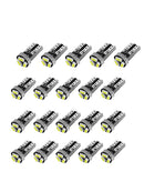 20 x White SMD 12v T5 Wedge Light Bulb Interior / Instrument Panel / Gauge