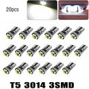 20X Ultra White T5 3-SMD LED Bulbs Dashboard Dash Gauge Side Instrument Panel