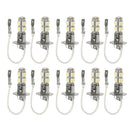 10PC H3 5050 9 LED Cornering lamp Fog Head Light Lamp Bulb Pure White DC 12V